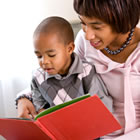 Mother reading to child