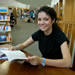 Teenager studying in library